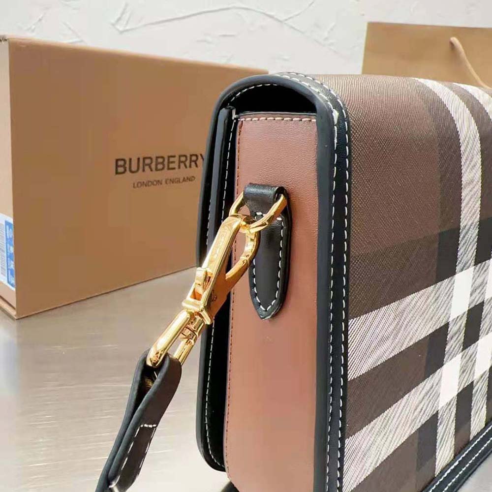 Burberry Women Check and Leather Small Elizabeth Bag - image 7