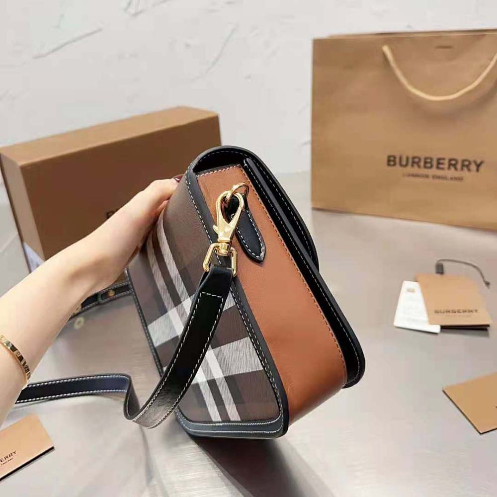 Burberry Women Check and Leather Small Elizabeth Bag - image 5