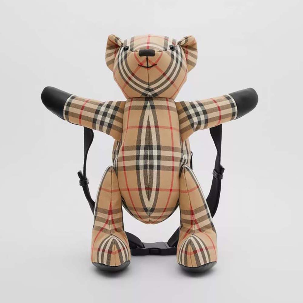 Front view of Burberry Women Exaggerated Check Thomas Bear Bum Bag