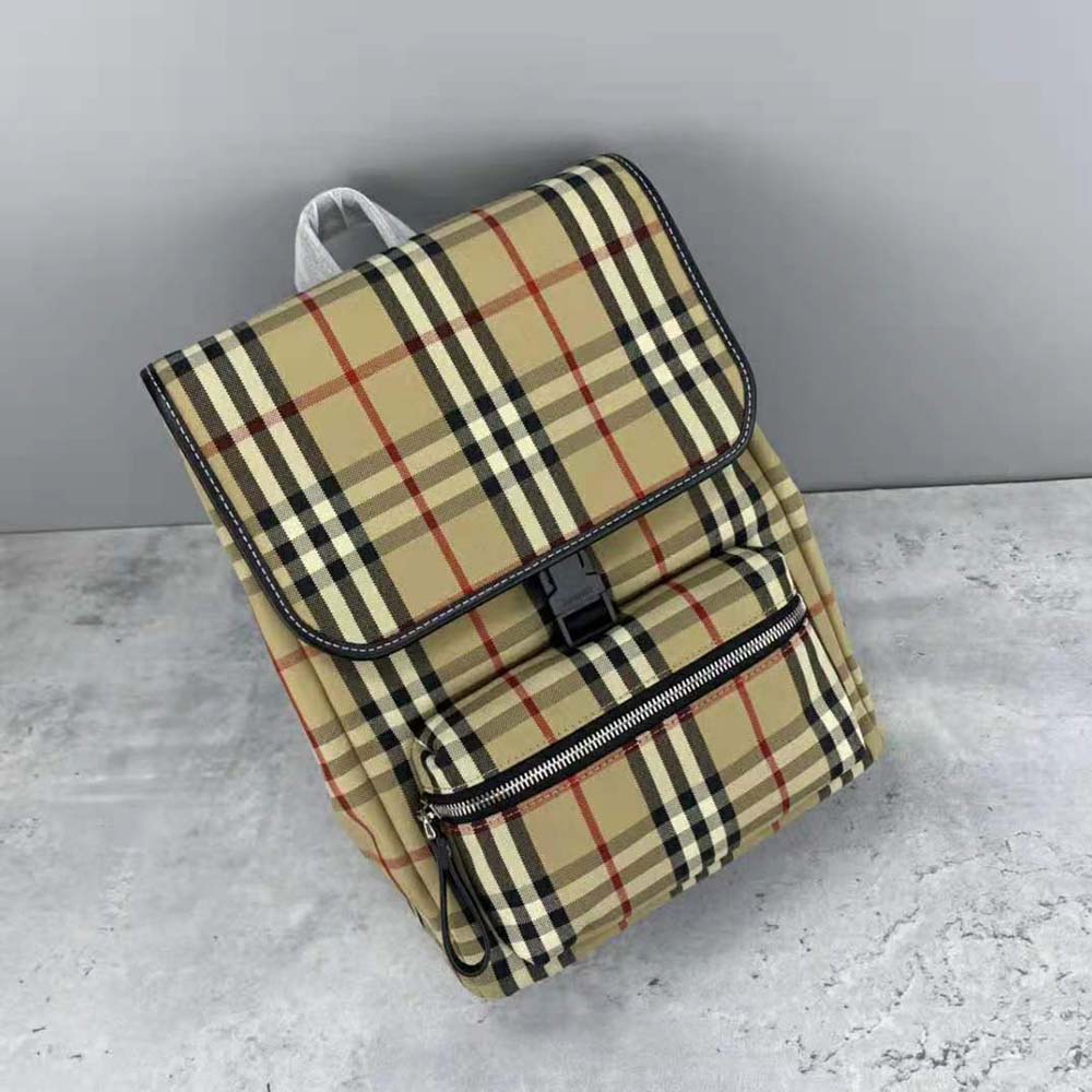 Burberry Women Vintage Check Cotton Backpack - image 5