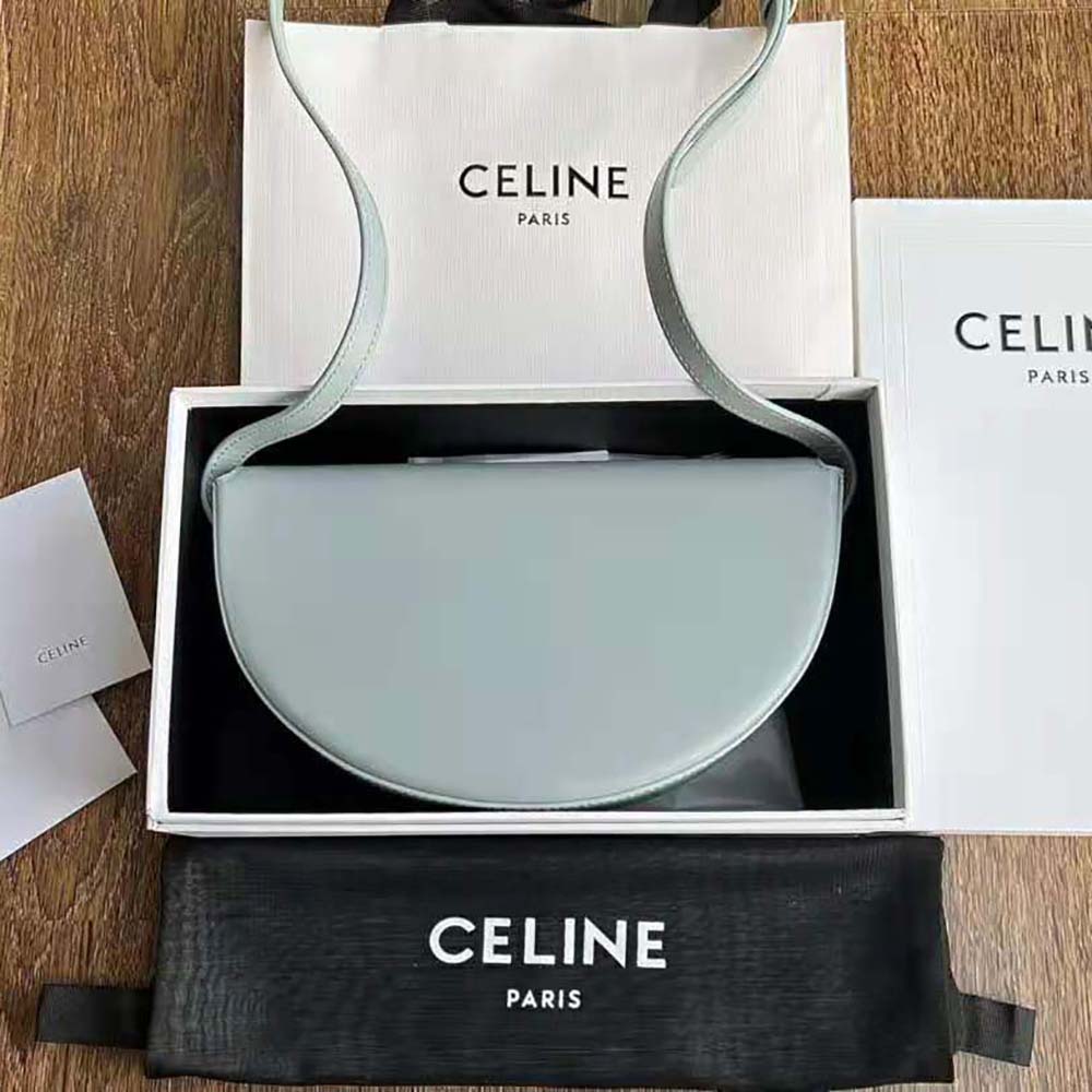 Celine Women Besace Cuir Triomphe in Smooth Calfskin-Blue - image 8