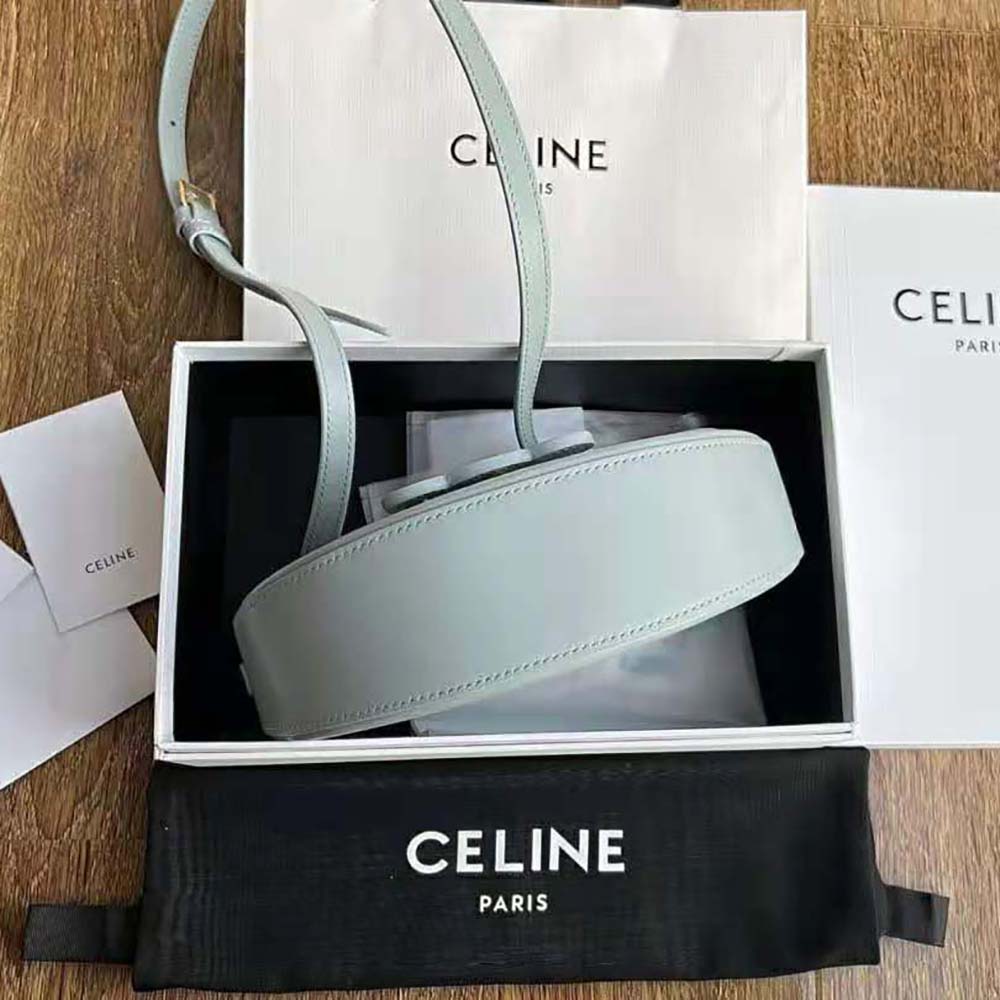 Celine Women Besace Cuir Triomphe in Smooth Calfskin-Blue - image 9