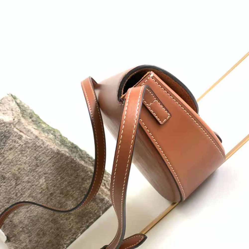 Celine Women Besace Cuir Triomphe in Smooth Calfskin-Brown - image 5