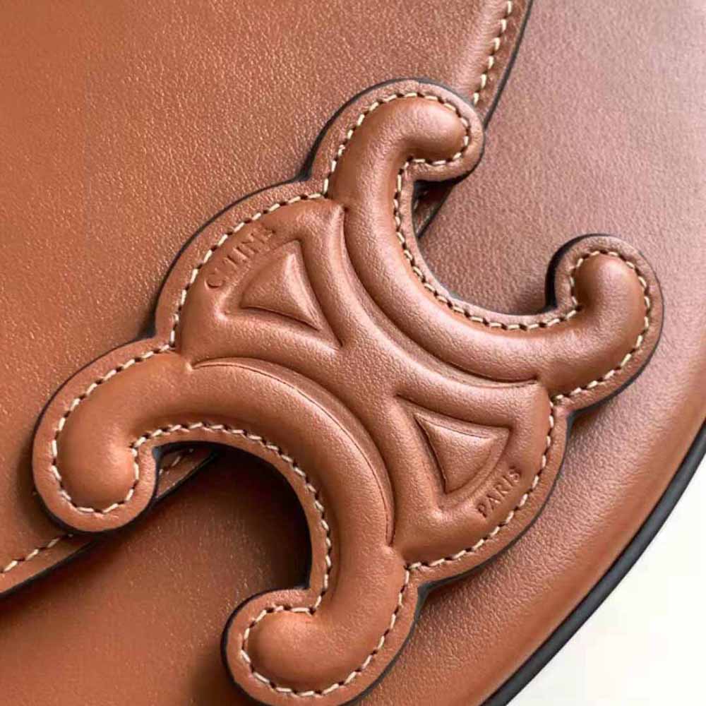 Celine Women Besace Cuir Triomphe in Smooth Calfskin-Brown - image 8