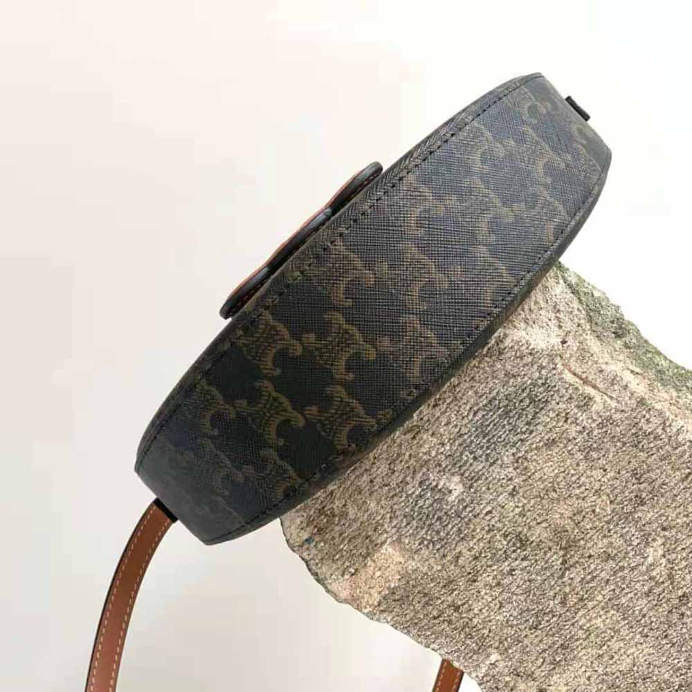 Celine Women Besace Cuir Triomphe in Triomphe Canvas and Calfskin - image 4