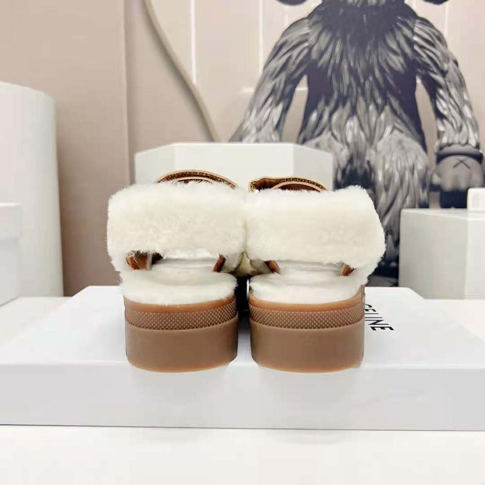 Celine Women Leo Scratch Sandal in Shearling & Calfskin - image 7