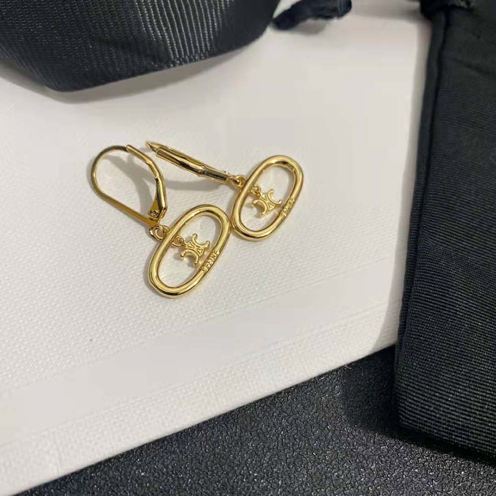 Side angle showing mobile movement of Celine Maillon Triomphe Mobile Earrings