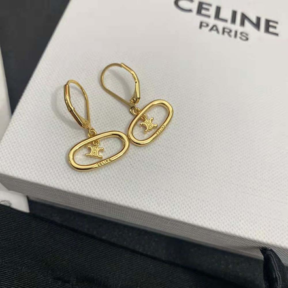 Celine Women Maillon Triomphe Mobile Earrings in Brass with Gold Finish - image 5