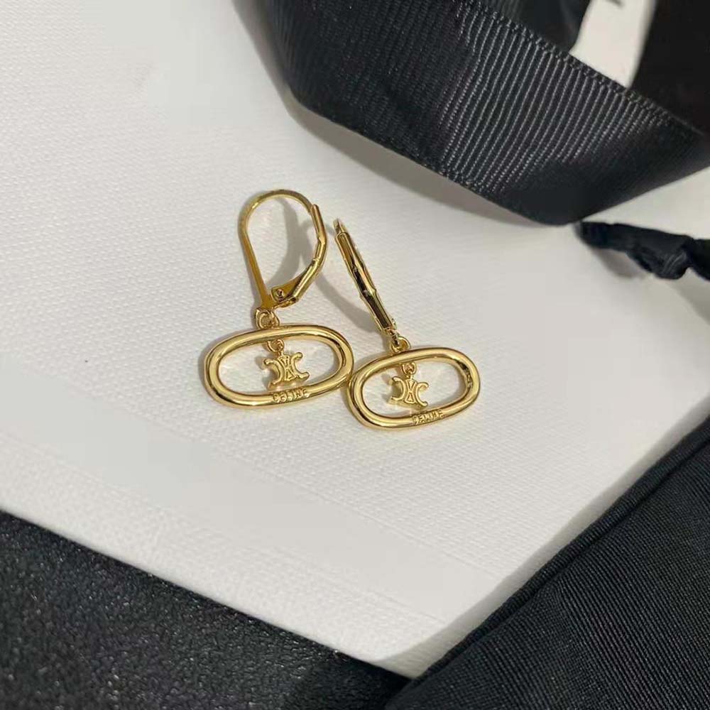 Celine Women Maillon Triomphe Mobile Earrings worn with chic outfit