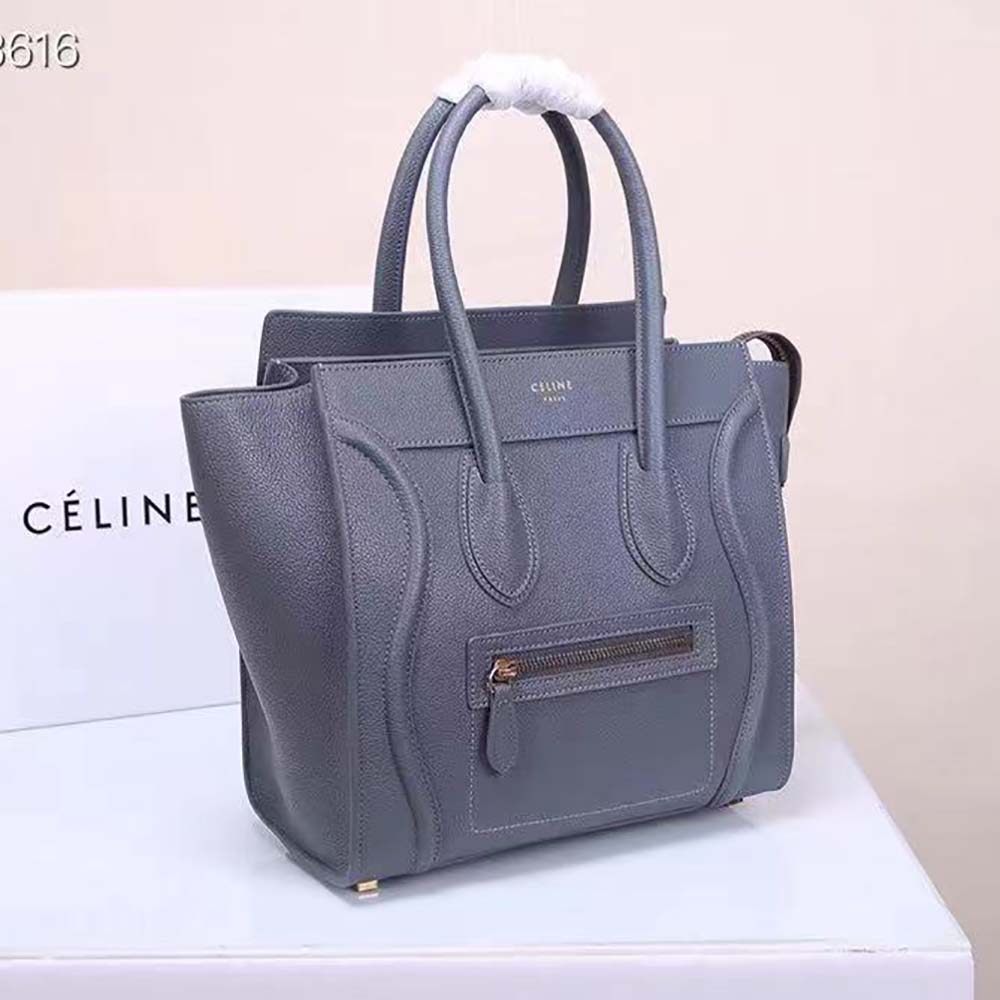 Side angle showing compact silhouette of Celine Women Micro Luggage Handbag