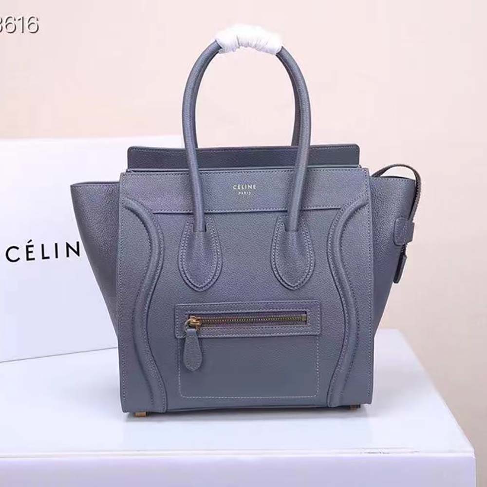 Close-up of silver hardware on Celine Women Micro Luggage Handbag