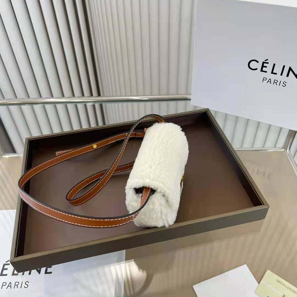 Celine Women Mini Triomphe in Shearling and Calfskin - image 6