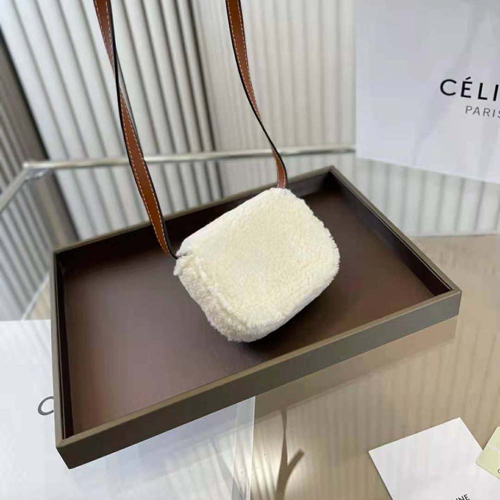 Celine Women Mini Triomphe in Shearling and Calfskin - image 5