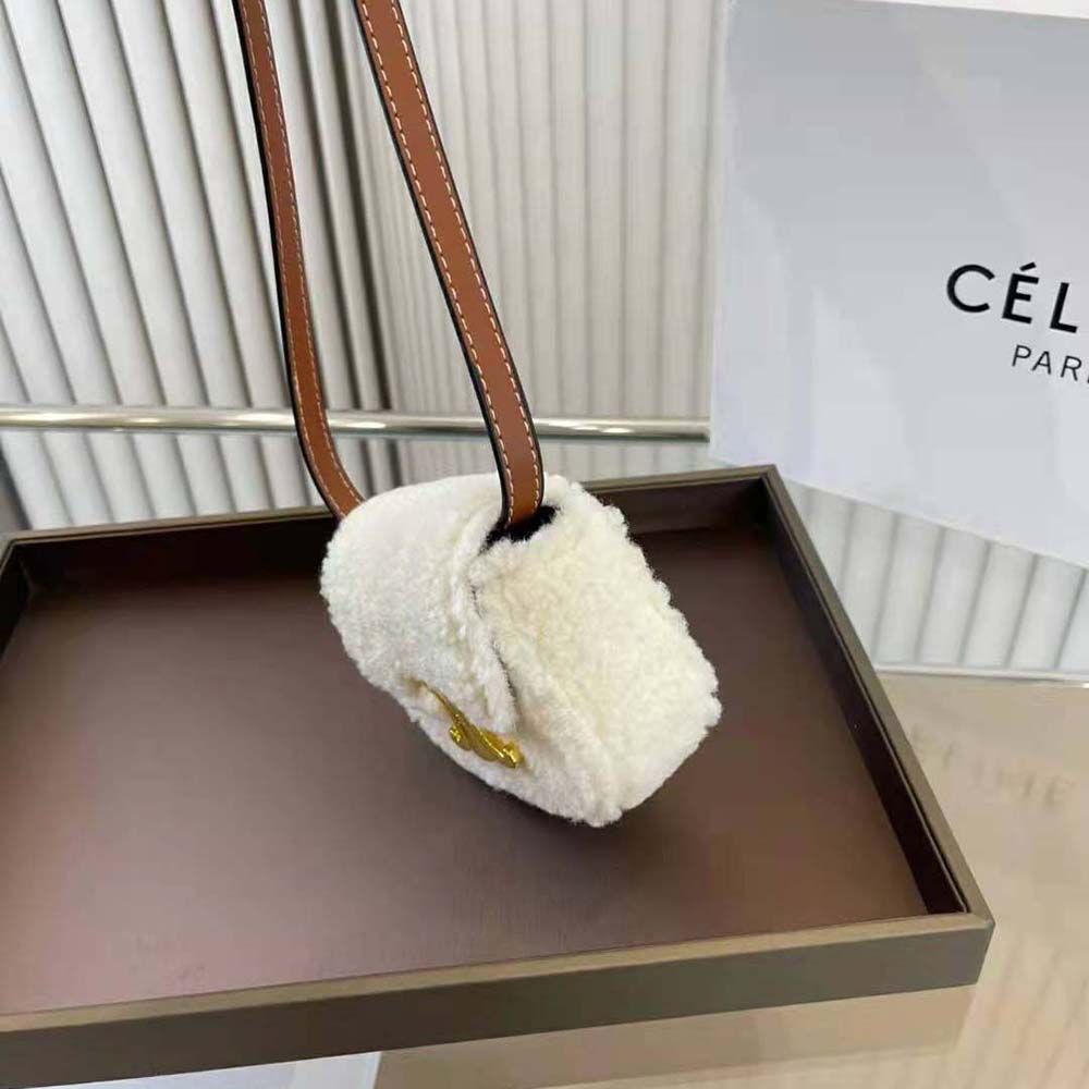 Celine Women Mini Triomphe in Shearling and Calfskin - image 7