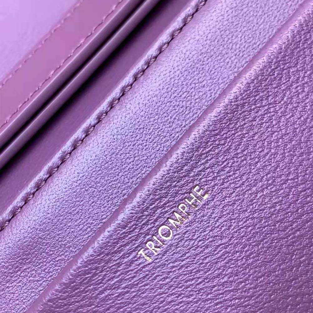 Celine Women Trapeze Triomphe Bag in Shiny Calfskin-Purple - image 9