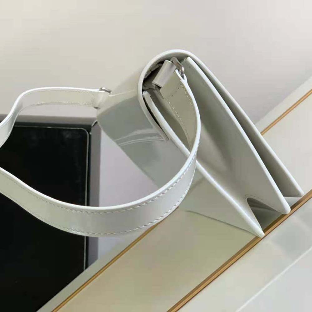 Celine Women Trapeze Triomphe Bag in Shiny Calfskin-White - image 5