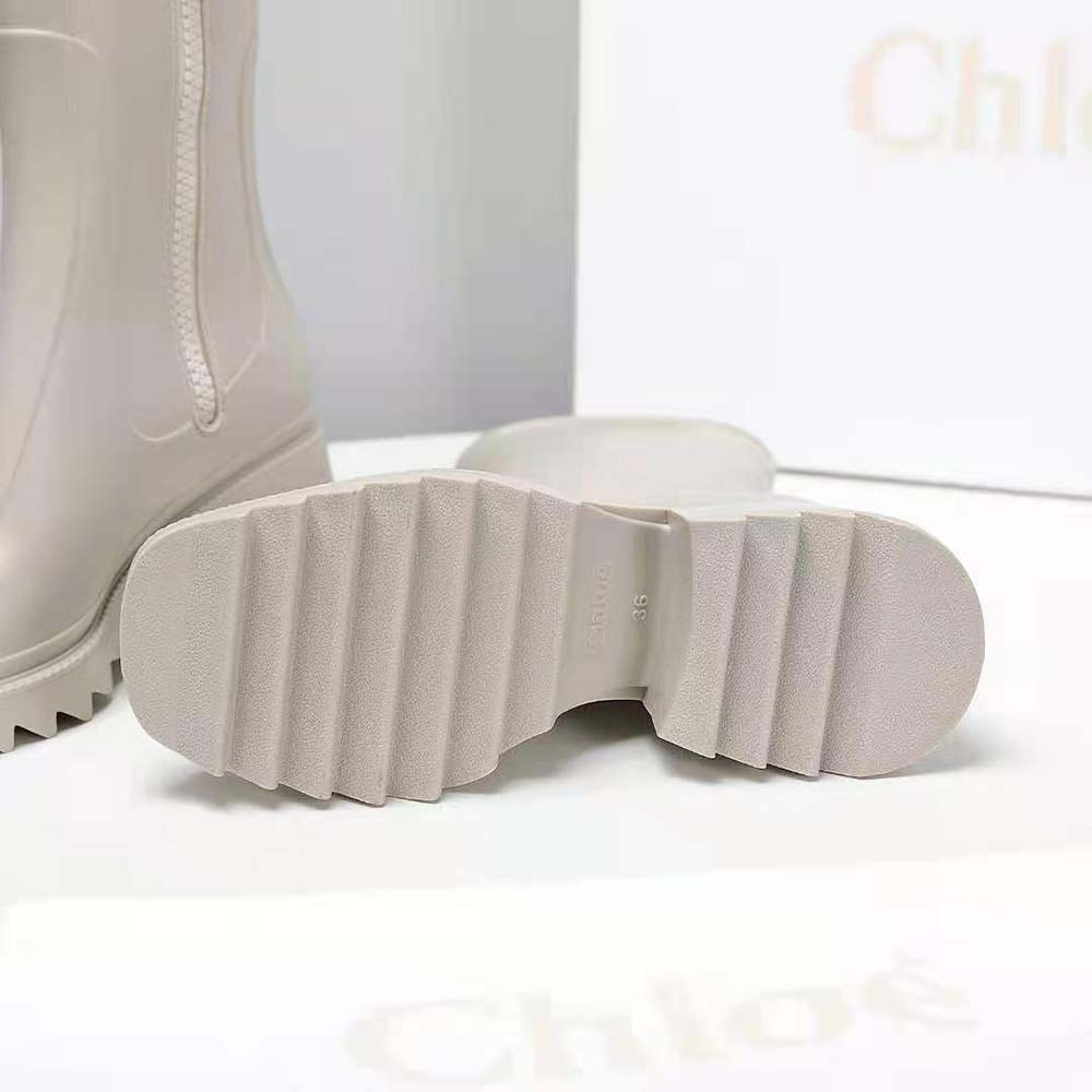 Chloe Women Betty Rain Boot in 50 mm Heel Height-Beige - image 10