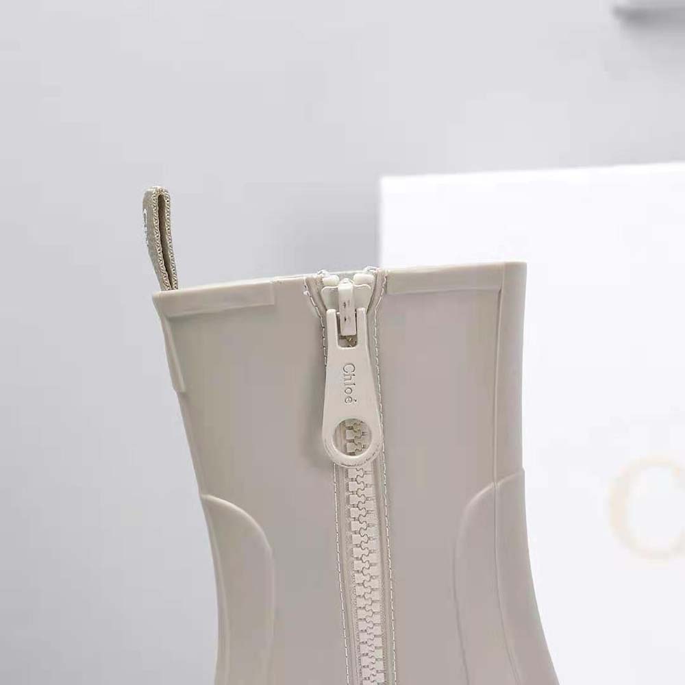 Chloe Women Betty Rain Boot in 50 mm Heel Height-Beige - image 9