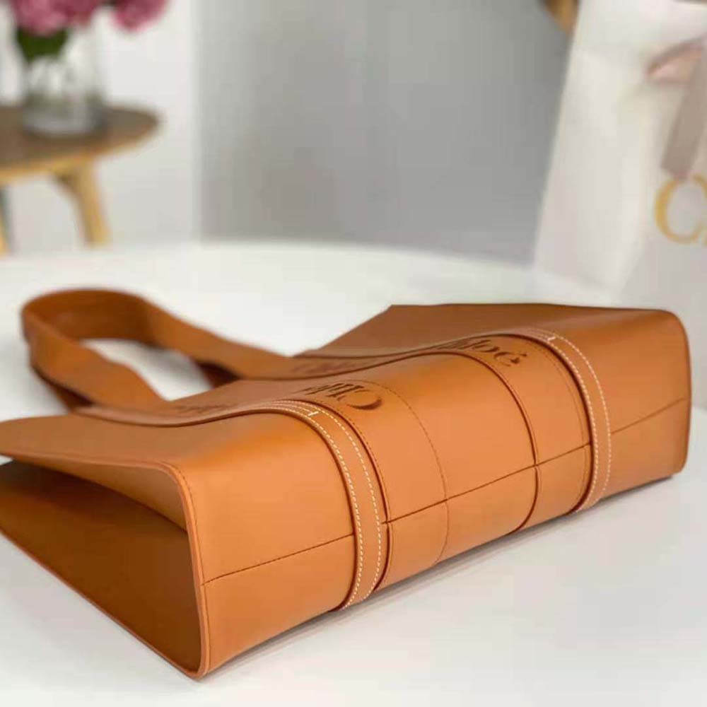 Chloe Women Large Woody Tote Bag-Brown - image 5