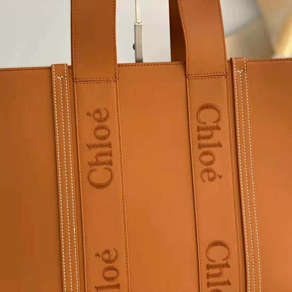 Chloe Women Large Woody Tote Bag-Brown - image 9