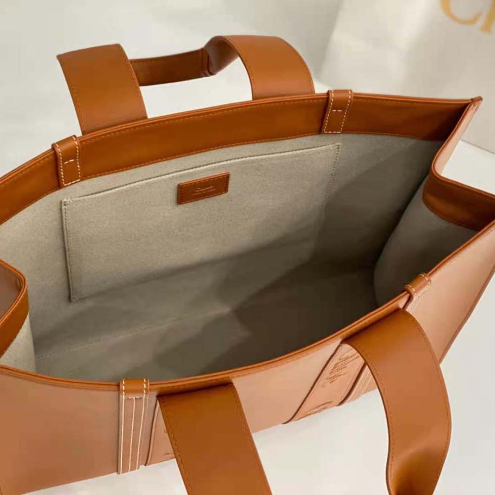 Chloe Women Large Woody Tote Bag-Brown - image 8