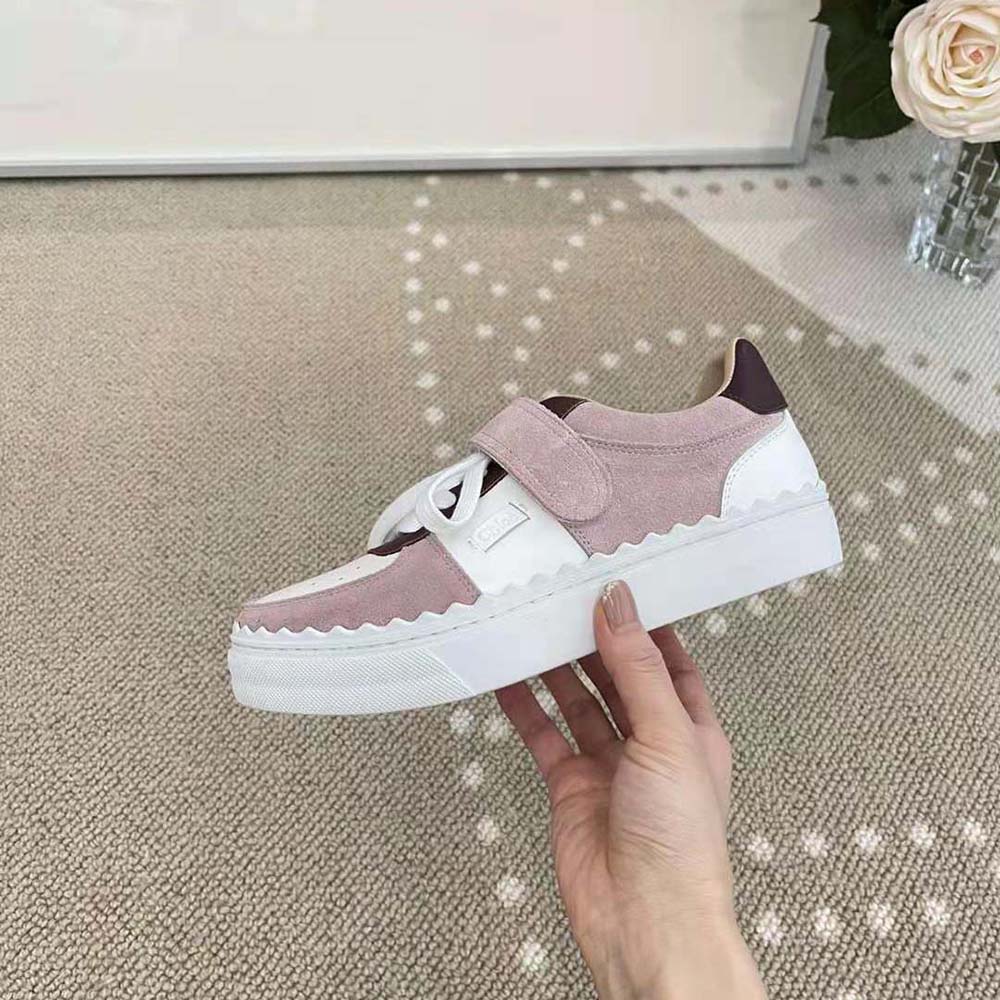 Chloe Women Lauren Sneaker with Strap-Pink - image 6