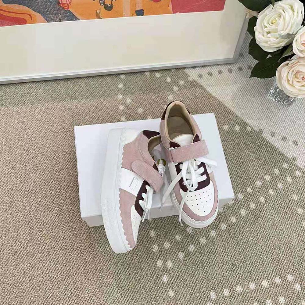 Chloe Women Lauren Sneaker with Strap-Pink - image 7