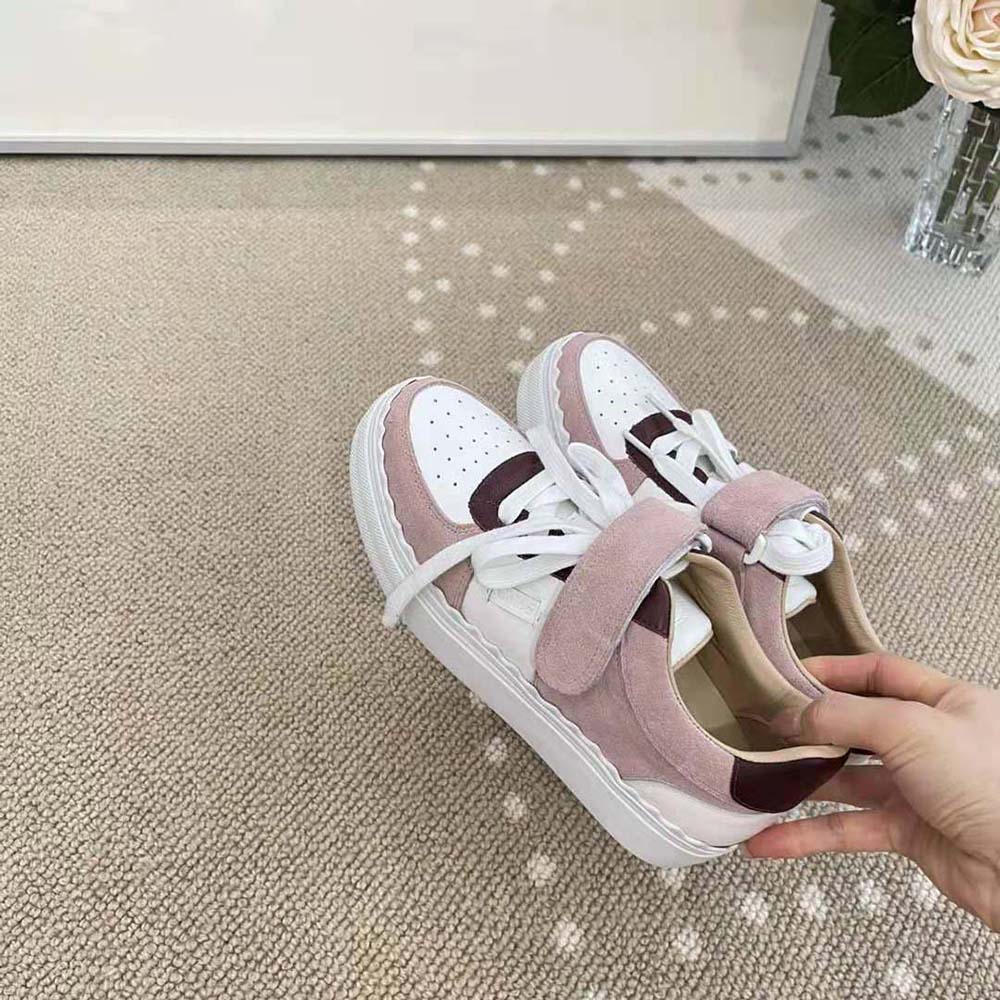 Chloe Women Lauren Sneaker with Strap-Pink - image 4