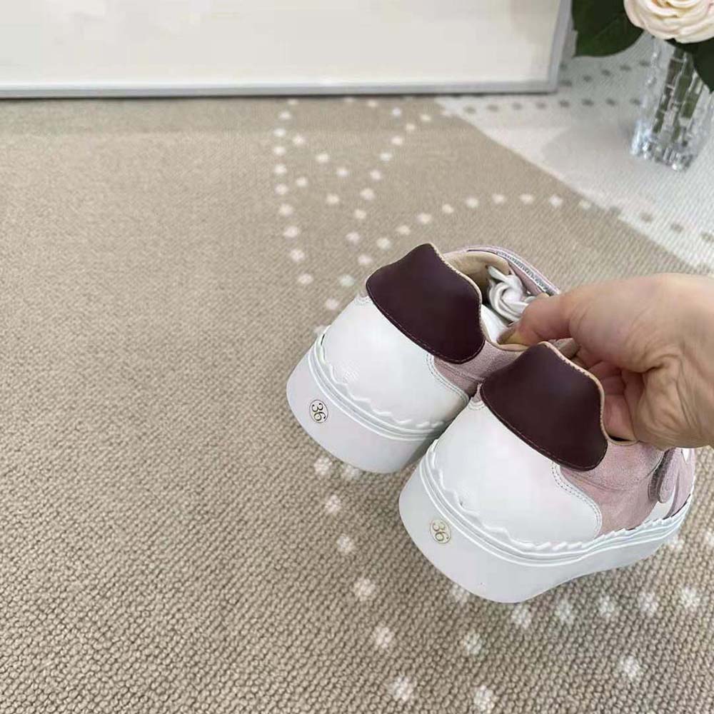 Chloe Women Lauren Sneaker with Strap-Pink - image 10