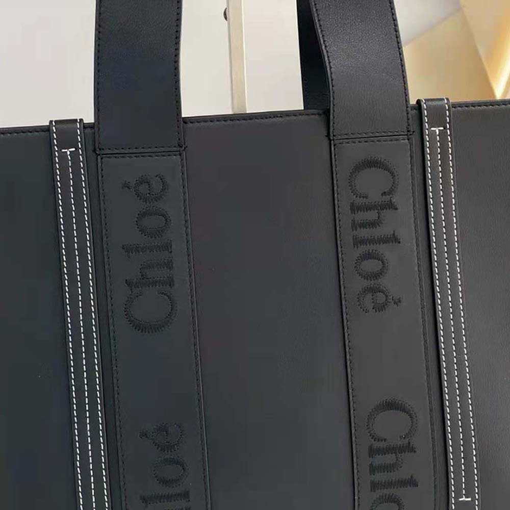 Chloe Women Medium Woody Tote Bag-Black - image 7