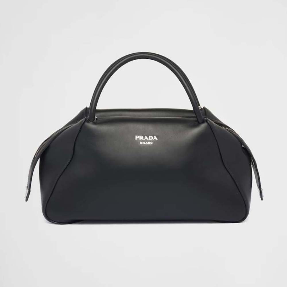 Front view of Prada Women Medium leather Prada Supernova Handbag-Black