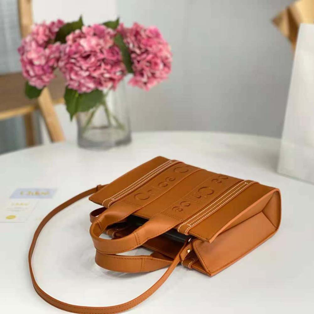 Chloe Women Mini Woody Tote Bag-Brown - image 6
