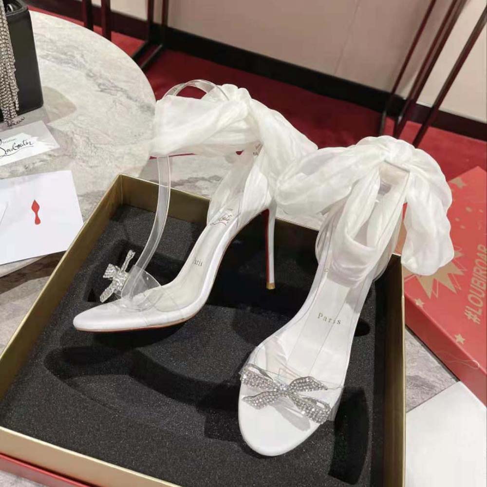 Christian Louboutin Women Astrinodo 100 mm Heel Height-White - image 4