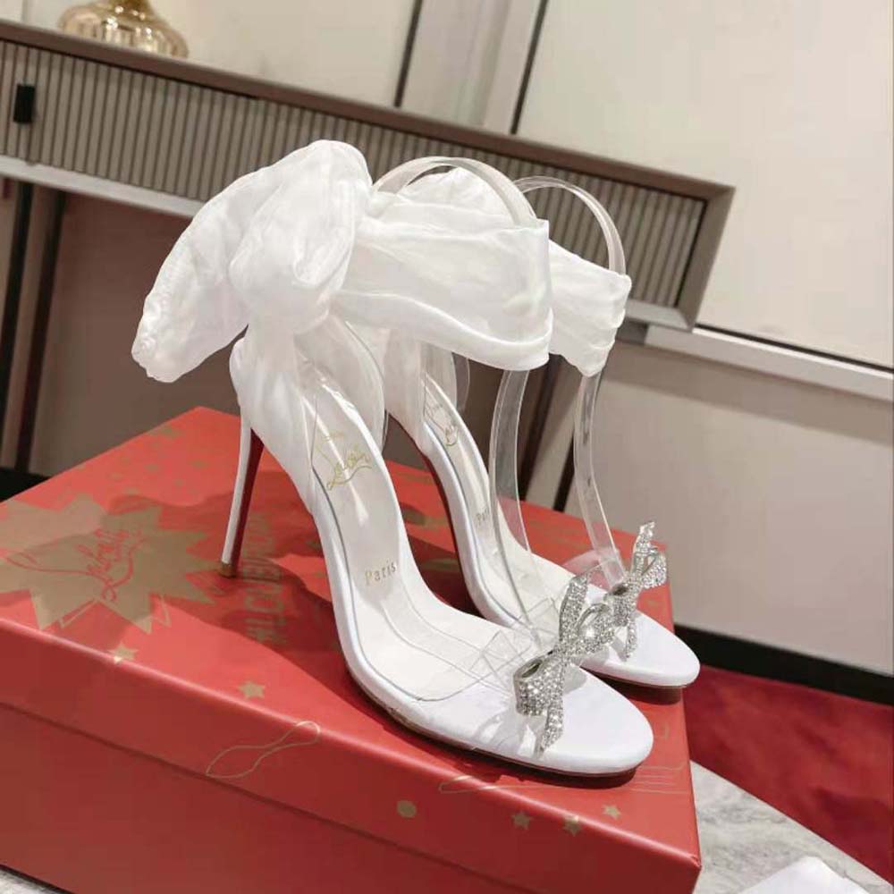 Christian Louboutin Women Astrinodo 100 mm Heel Height-White - image 5