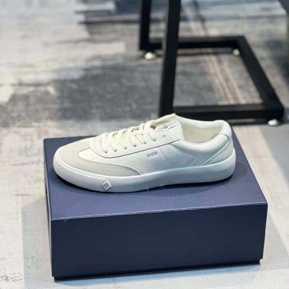 Dior Men B101 Sneaker Cream Smooth Calfskin and Greige Nubuck - image 7