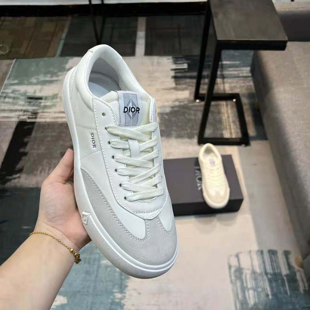 Dior Men B101 Sneaker Cream Smooth Calfskin and Greige Nubuck - image 6