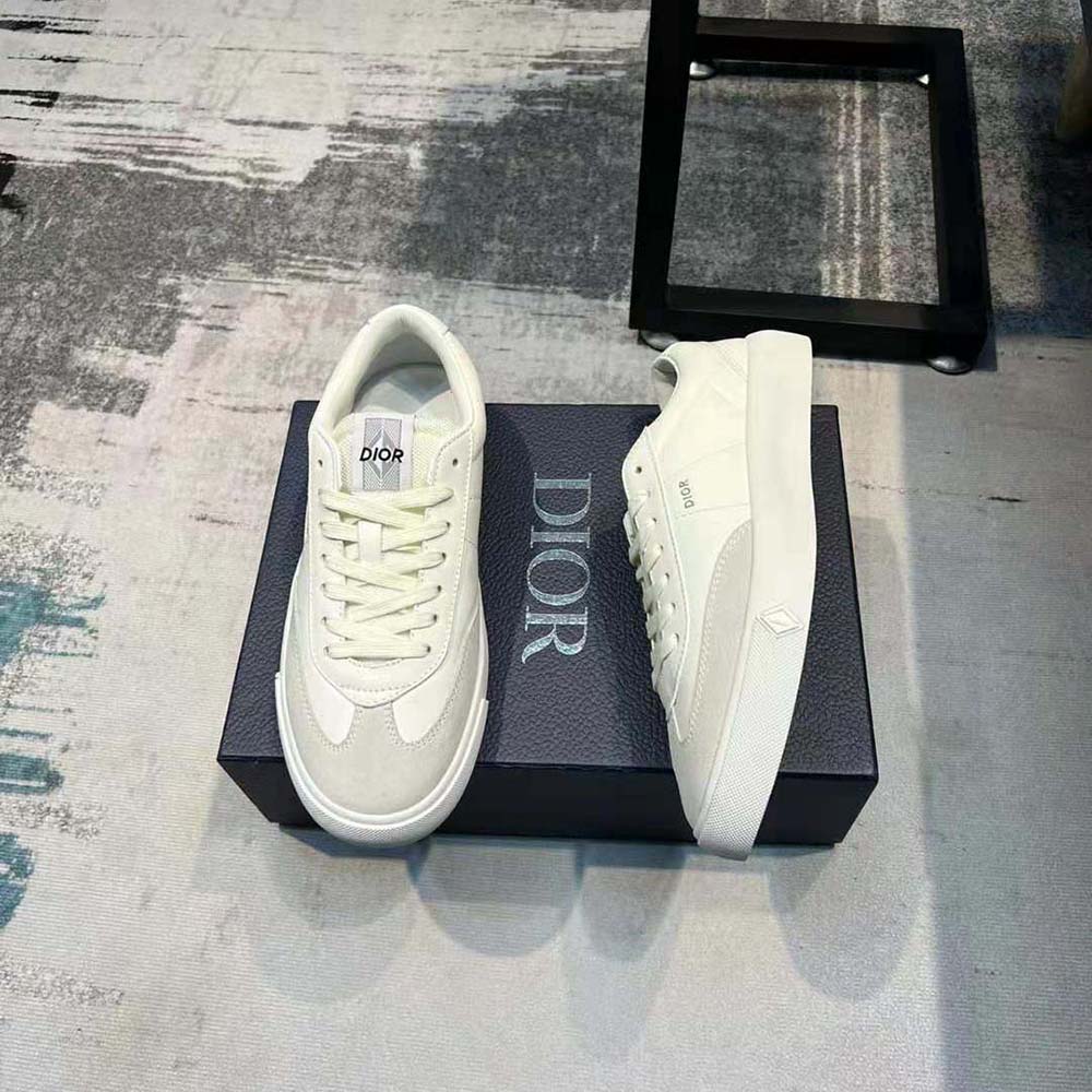 Dior Men B101 Sneaker Cream Smooth Calfskin and Greige Nubuck - image 4