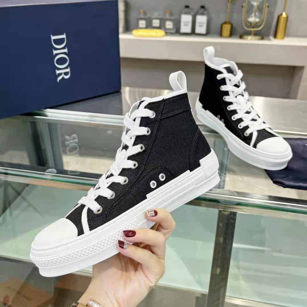 Dior Men B23 Cactus Jack Dior High-Top Sneaker Black and Cream Cotton Canvas - image 5
