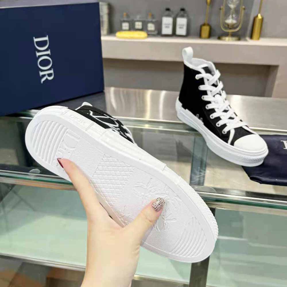 Dior Men B23 Cactus Jack Dior High-Top Sneaker Black and Cream Cotton Canvas - image 10