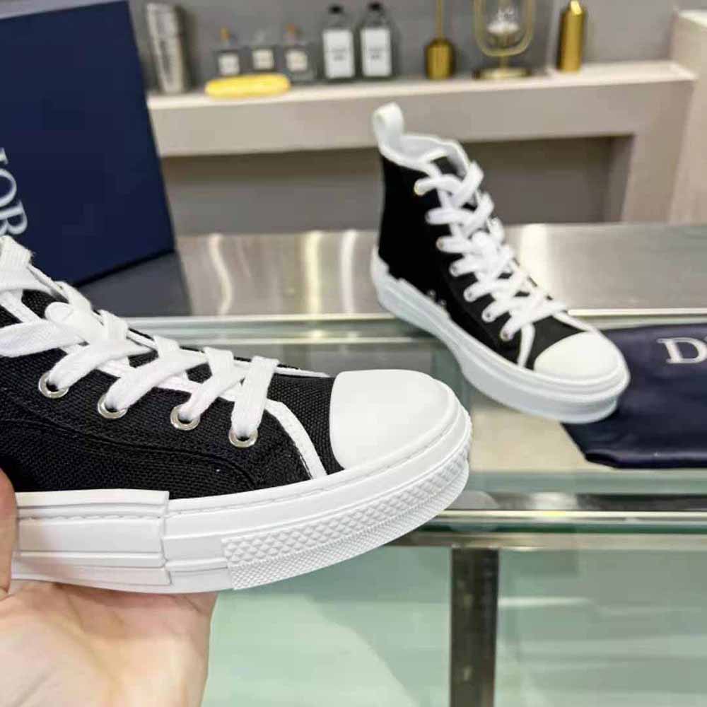 Dior Men B23 Cactus Jack Dior High-Top Sneaker Black and Cream Cotton Canvas - image 9