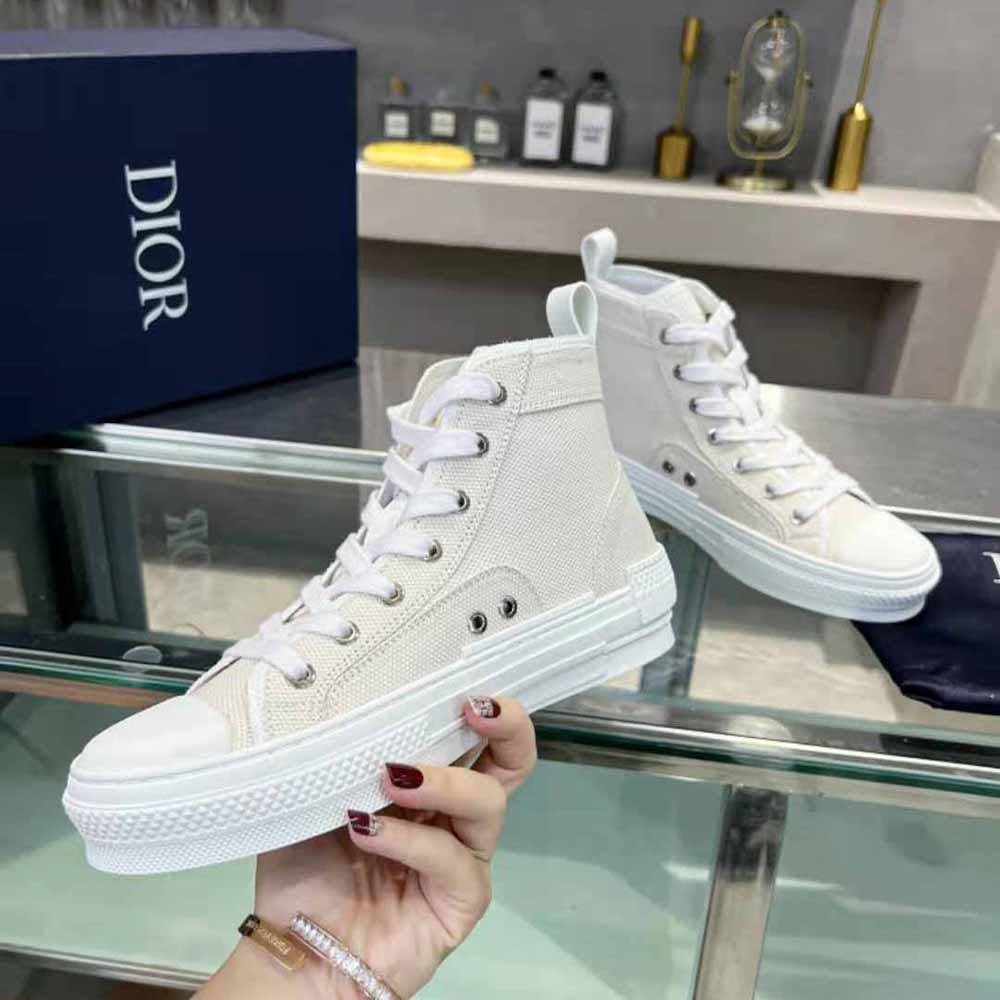 Dior Men B23 Cactus Jack Dior High-Top Sneaker Cream and Coffee Cotton Canvas - image 6