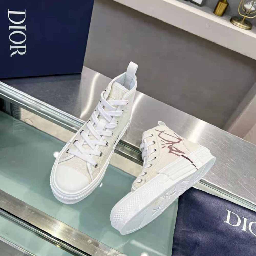 Dior Men B23 Cactus Jack Dior High-Top Sneaker Cream and Coffee Cotton Canvas - image 5
