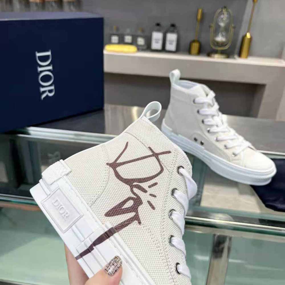 Dior Men B23 Cactus Jack Dior High-Top Sneaker Cream and Coffee Cotton Canvas - image 9