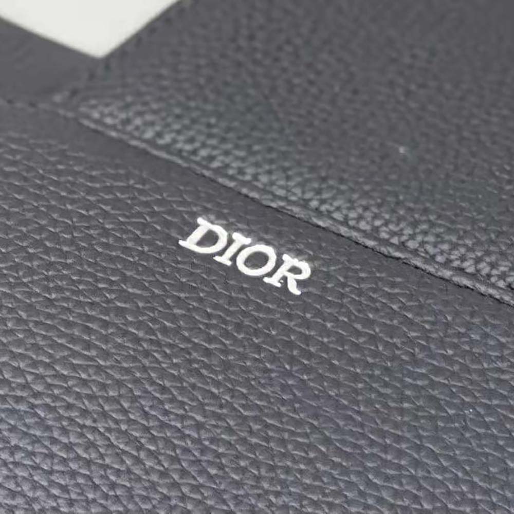 Dior Men Cactus Jack Dior Saddle Bag Black Grained Calfskin with Embroidered Signature - image 9