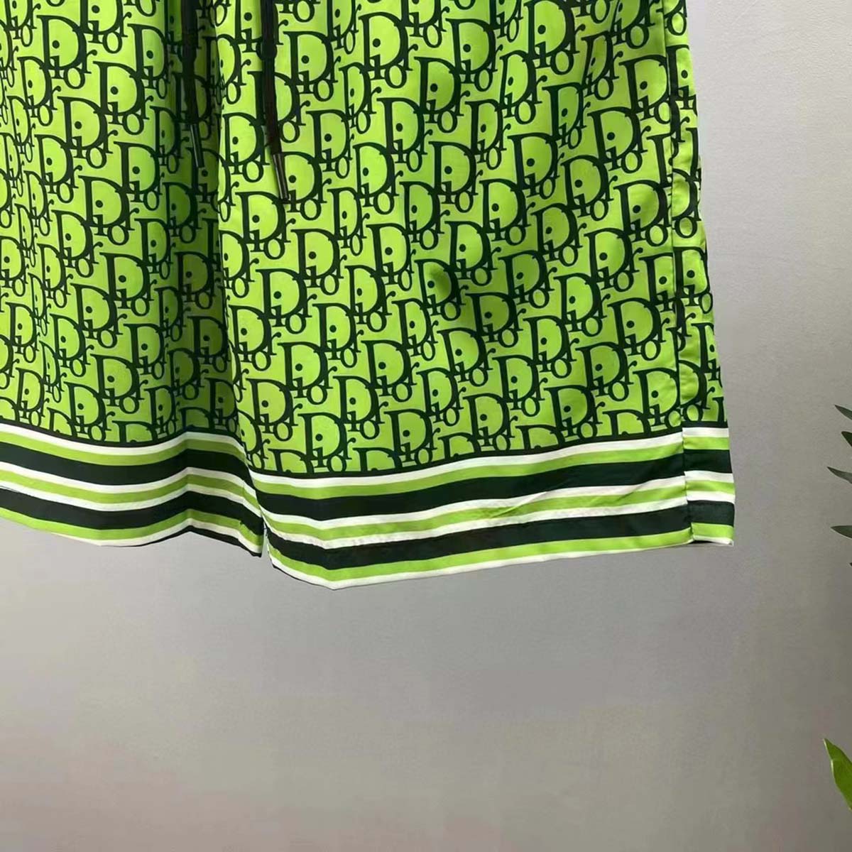 Dior Men Chez Moi Short Green Dior Oblique Silk Twill - image 4