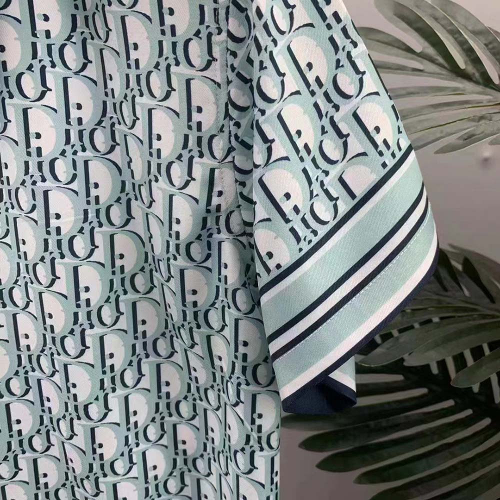 Dior Men Chez Moi Short-Sleeved Shirt White Dior Oblique Silk Twill - image 6
