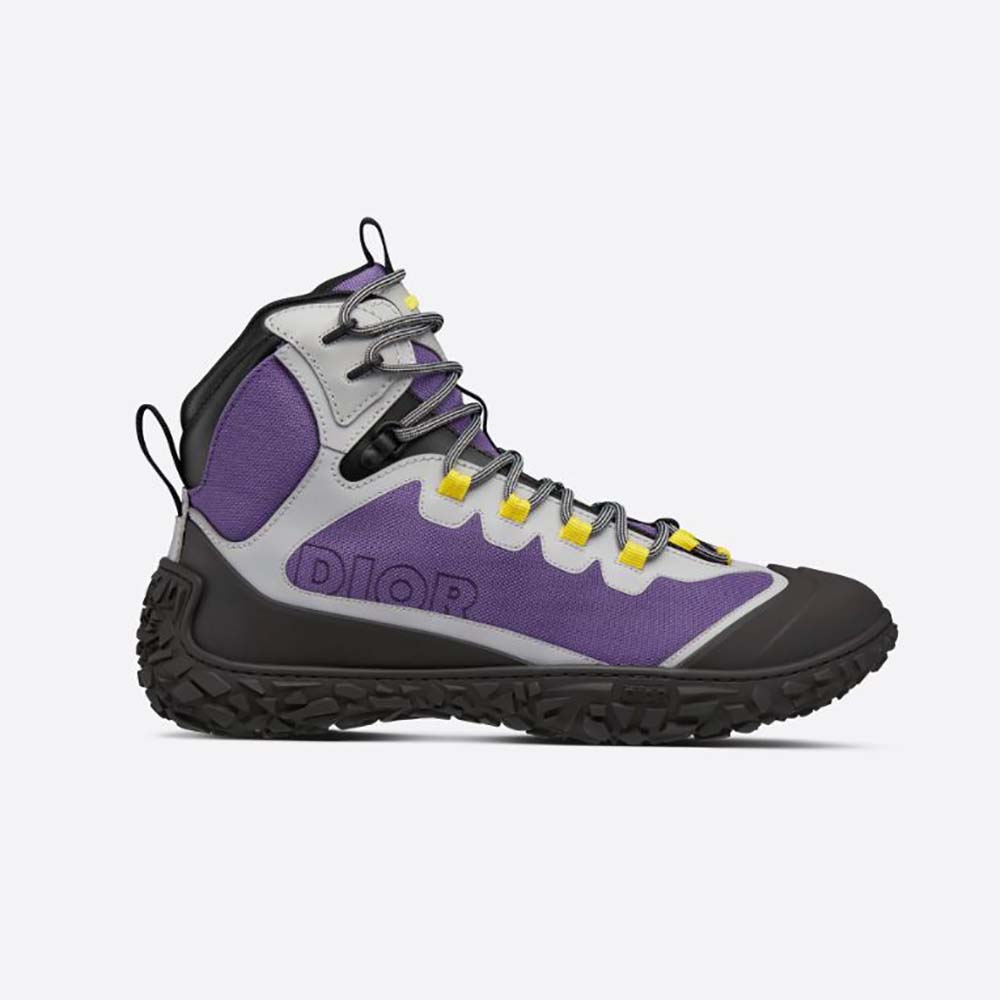 Side view of Dior Men Diorizon Hiking Boot Purple Technical Mesh