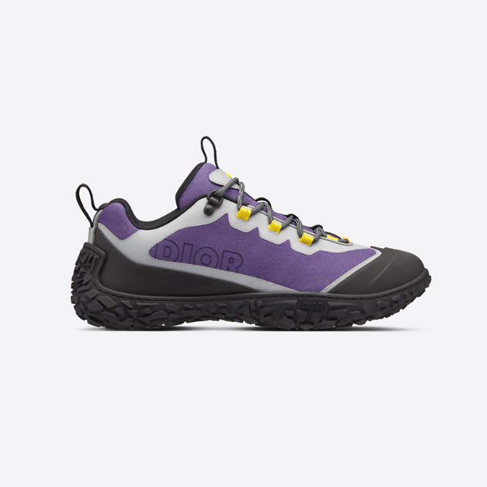 Side profile of Dior Men Diorizon Hiking Shoe Black Technical Mesh and Rubber