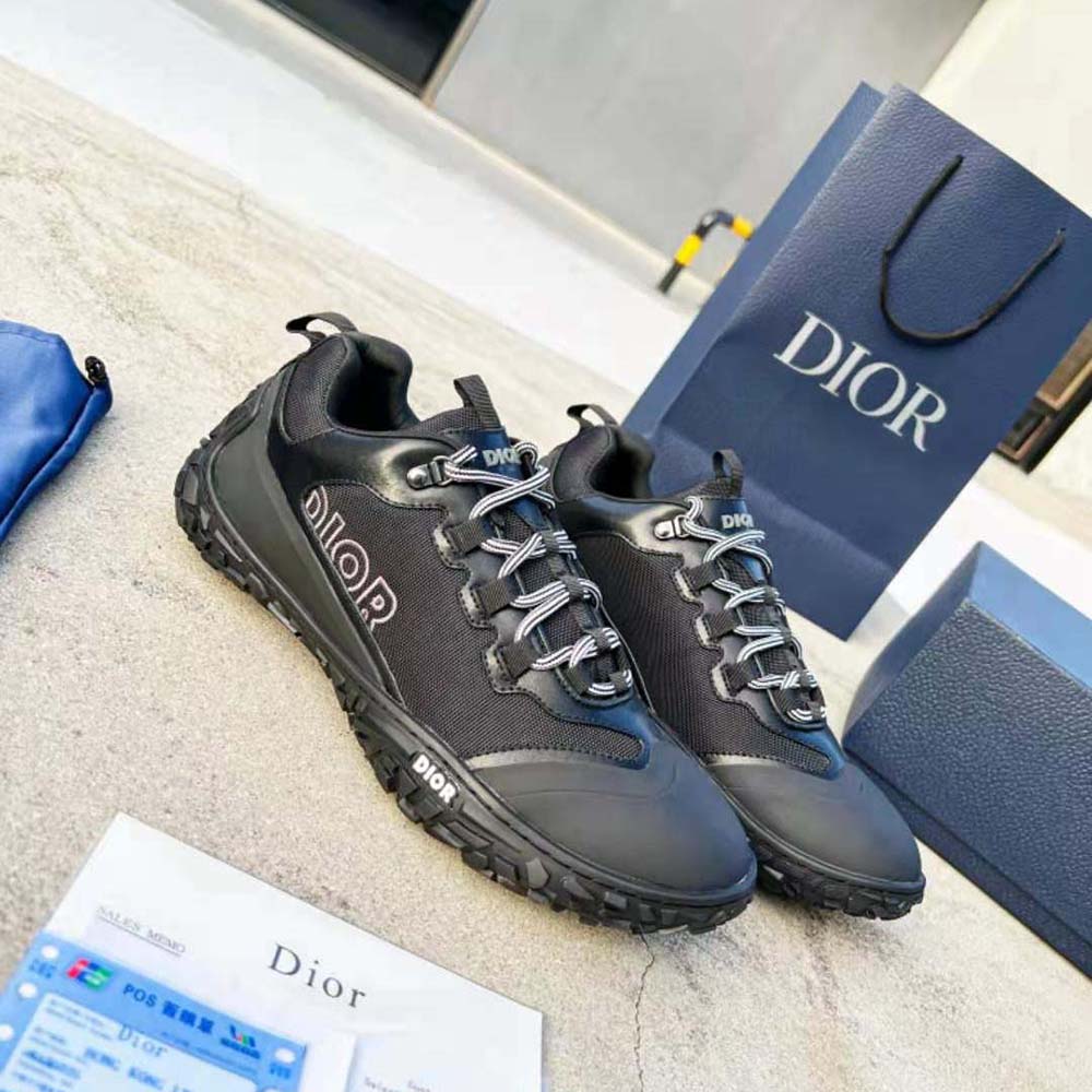 Top view showing intricate mesh pattern on Dior Men Diorizon Hiking Shoe