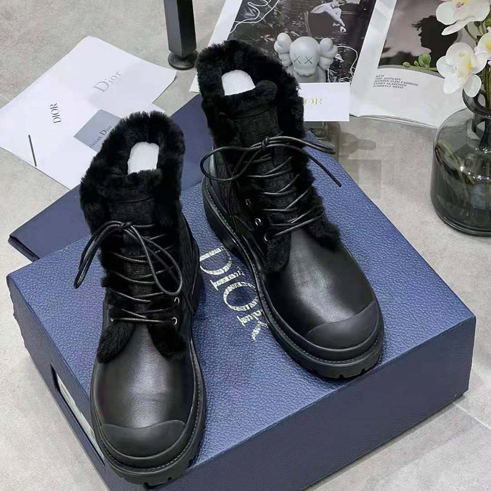 Dior Men Explorer Ankle Boot Black Smooth Calfskin and Dior Oblique Jacquard - image 5